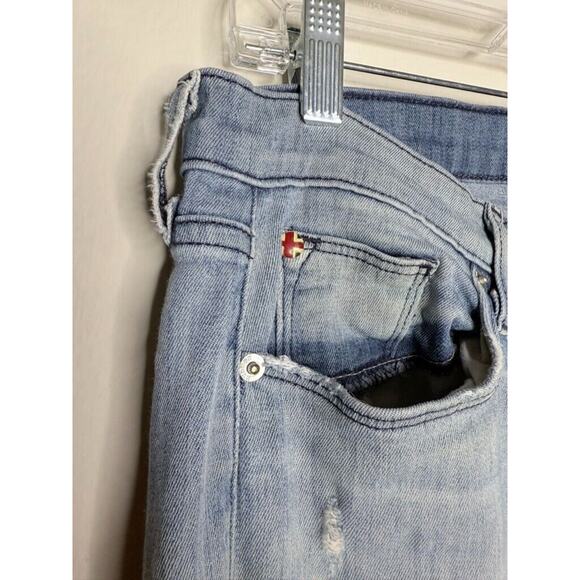 Hudson Y2K Krista Super Skinny Jeans Women 30x31 Blue Distressed USA Mid-Rise - Picture 6 of 10